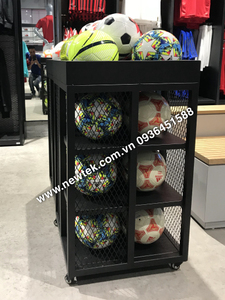 Estante de exhibición moderno con recubrimiento en polvo - Estante para pelotas Vietnam, estante de supermercado independiente, varios estantes de exhibición metálicos - Product Image 2