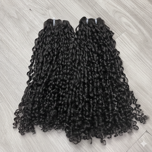 <b>Pixie</b> Curly Human Hair Bundles Weave Extensions 100% Unprocessed Virgin Hair Extensions Double Weft for Black Women - Product Image 1