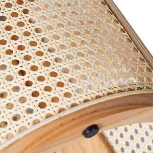 Panier à linge en rotin naturel tressé à la main avec cadre en bois, panier de rangement rond pour vêtements, organisateur rustique pour la maison et le salon - Product Image 4