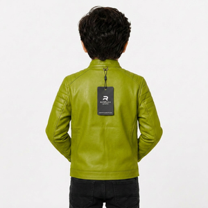 High quality kids <b>leather</b> <b>jacket</b> offering warmth comfort stylish design and durable performance for every season wear cooler day - Product Image 2