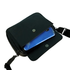 High Quality Black Leather Women Crossbody <b>Waist</b> Bag Minimalist Fashion Belt Bag with Flap Pocket Bulk order Available - Product Image 6
