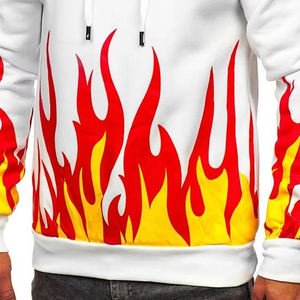 Nueva sudadera con capucha sublimada personalizada para hombre, transpirable, de secado rápido, MOQ bajo, con estampado de fuego para hombre. - Product Image 5