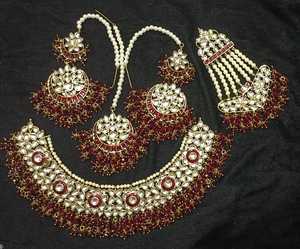 Indian Royal Kundan Copper Gold Plated Classic Bridal Engagement Wedding Party Set Women Trendy Latest Crystal Setting - Product Image 2