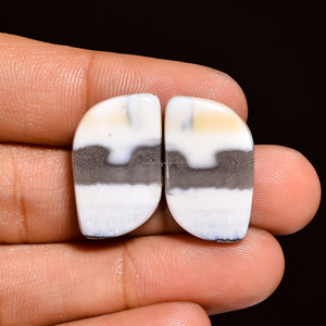 AAAAA+ High Quality Natural Owyhee Blue <b>Opal</b> Cabochon Loose Gemstone Pair For Making <b>Earrings</b> Gmstone - Product Image 2