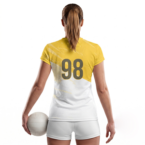 Camiseta de Voleibol para Mujer de Alta Calidad, Sublimada, con Logotipo Personalizado del Fabricante, Cuello en V - Product Image 2