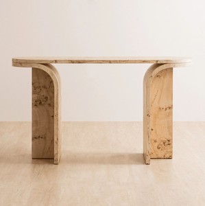 Mesa Consola Moderna de Madera de Abedul Maciza con Base de Trípode, Hecha a Mano, Minimalista, para Comedor, Sala de Estar, Entrada, Decoración de Muebles - Product Image 3