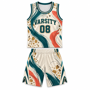 Donnez à votre équipe une identité distinctive avec cet ensemble d'uniformes de basketball personnalisés, doté d'un design abstrait sublimé de qualité supérieure et - Product Image 5