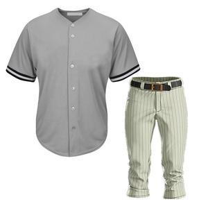 Uniforme de baseball respirant de couleur unie, haute qualité, personnalisable avec nom et numéro d'équipe imprimés - Product Image 4