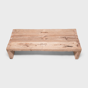 Mesa de Centro Rústica de Madera de Olmo Reciclada, Muebles Hechos a Mano Estilo Granja, Mesa de Madera Natural Vintage para Sala de Estar - Product Image 3