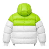 Veste matelassée à capuche pour homme, verte et blanche, chaude, imperméable, légère, pour l'hiver et les activités de plein air, One Apex
