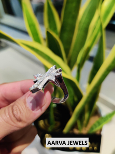 Bague en argent 925 avec croix en moissanite, micro-pavé, style gothique, ajustable, cadeau, bijoux - Product Image 4