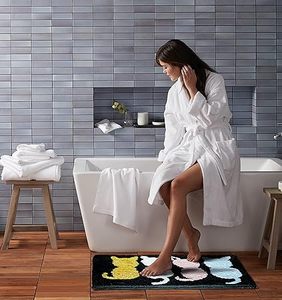 Tapis de salle de bain personnalisés, extra doux et absorbants, en microfibre, antidérapants, lavables en machine, séchage rapide, tapis de bain shaggy - Product Image 6