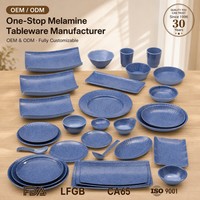 Plato Redondo de Melamina de 10 Pulgadas al por Mayor, Plato Azul con Diseño de Puntos, Vajilla para Restaurantes, para Rollitos Primavera, con Logotipo Personalizado