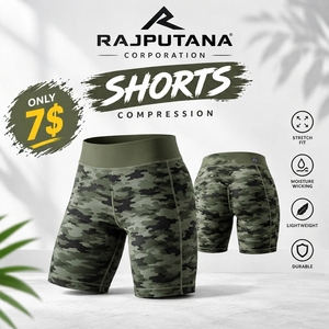 <b>Camo</b> Printed <b>Men</b> Compression <b>Shorts</b> Low Elastic Waist Yoga <b>Short</b> 100% Polyester Base Layer <b>Shorts</b> <b>Men</b> Slim Fit <b>Shorts</b> Tights - Product Image 1