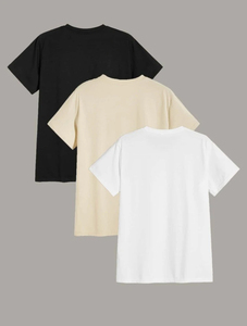 T-shirt en coton coupe ajustée pour femme, décontracté, à manches courtes, basique - Product Image 3