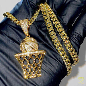 Pendentif Hip Hop en forme de panier de basket avec diamant Moissanite VVS en argent sterling 925, bijoux de créateur - Product Image 5