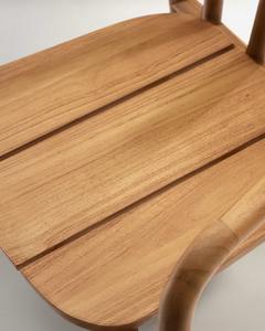 Silla de Comedor con Brazos de Madera de Teca Sólida, Estilo Escandinavo Minimalista con Respaldo Curvo para Restaurante, Cafetería, Hotel, Muebles de Comedor - Product Image 4