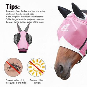 Máscara Antimoscas para Caballos con Protección UV, Cómoda, Transpirable, con Orejas y Cubiertas de Malla para los Ojos - Product Image 5