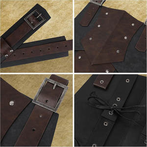 Cinturón Ancho de Cuero Sintético Medieval para Hombre, Estilo Retro, Doble Cara, Armadura de Cintura, para Mercenarios y Caballeros, 2026 - Product Image 3
