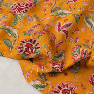 Tela de Sarga 100% Algodón Estampada con Diseño Floral de Girasoles para Camisas, Vestidos y Prendas - Product Image 2