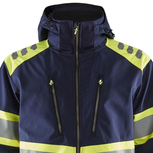 Breathable Waterproof Canvas Letter Pattern Stand Collar Winter Hooded Safety <b>Jacket</b> Construction <b>Workers</b> Front Custom - Product Image 6