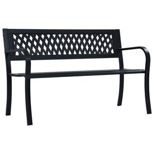 Banco de Jardín Resistente de 47.2 Pulgadas en Acero Negro y Plástico, Categoría de Producto: Bancos de Patio - Product Image 1