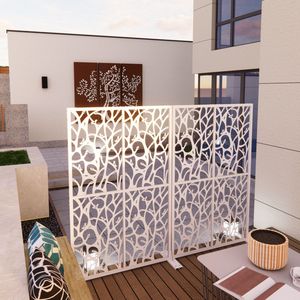 Divisorio Decorativo in Metallo Autoportante per Interni ed Esterni, Altezza 1,8 m, per Balcone e Patio - Product Image 2