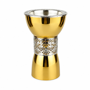Brûleur à Bakhoor en Métal Doré, Encensoir Arabe Traditionnel du Moyen-Orient, Mabkhara en Forme d'Horloge, Support à Charbon pour Oud, Idéal pour le Ramadan - Product Image 1