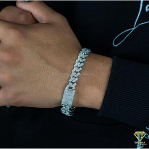 Bracelet unisexe en argent sterling 925 avec diamants Moissanite, maillons cubains, design Hip Hop entièrement serti - Product Image 5