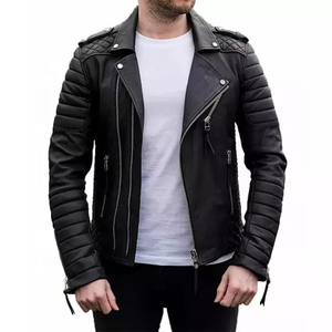 <b>Men's</b> Fashionable Leather <b>Jackets</b> Smooth High Street Stylish Look Customized Size Black Leather <b>Jacket</b> for <b>Men</b> - Product Image 6