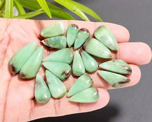 9 คู่ 143 กะรัต คริสโซเพรสสีเขียวธรรมชาติ คู่อัญมณีสำหรับทำเครื่องประดับ 26X10 16X7 มม. # 19999 - Product Image 4