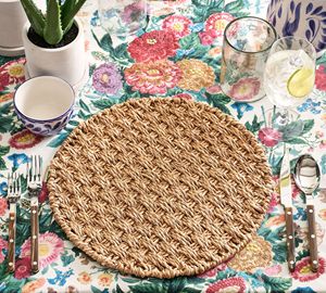 <b>Top</b> Selected Premium Wholesale Round Jute Seagrass Placemat Handcrafted <b>Sunflower</b> Woven Table Mat For Dining Room Restaurant - Product Image 4