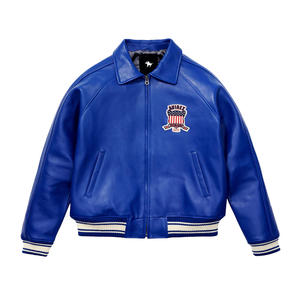 Chaqueta Avirex de Cuero Personalizada con Bordado de Alta Calidad, Diseño Casual Ecológico con Logotipo Frontal, Impermeable y Transpirable - Product Image 1