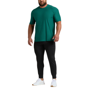 T-shirt à col rond pour homme, 180 g, coupe athlétique personnalisable, respirant, tricoté, motif uni, design sportif, tissu de 180 grammes - Product Image 1