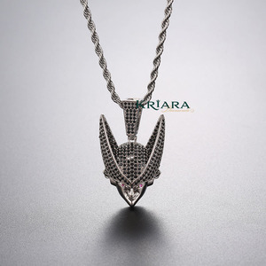 Colgante de Cabeza de Lobo de Plata 925 Chapado en Oro de 18K con Moissanita, Estilo Hiphop, Unisex, para Uso Diario, Amuleto con Temática Animal, Regalo - Product Image 2