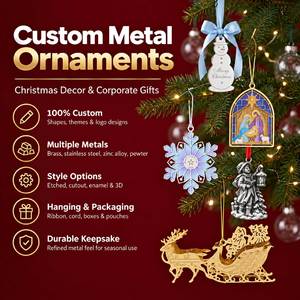 Ornement de Noël en métal en forme de bonhomme de neige avec ruban, décoration suspendue personnalisée pour arbre de Noël, cadeaux de fêtes et décoration intérieure - Product Image 3
