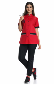 Ensemble d'uniformes médicaux confortables en tissu éponge polyester/rayonne pour femmes, infirmières, vente en gros, pour salons de beauté, unisexe, avec aiguille - Product Image 3