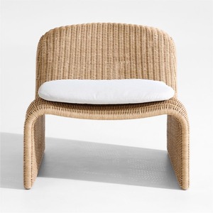Sillón de Jardín Minimalista de Ratán para Exteriores con Cojín Blanco para Muebles de Patio - Panema - Product Image 2