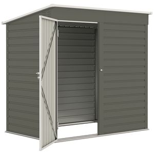 Casetta da Giardino Moderna per Esterni, Resistente e Impermeabile, in Metallo e Legno con Telaio in Acciaio, per Patio e Cortile - Product Image 2