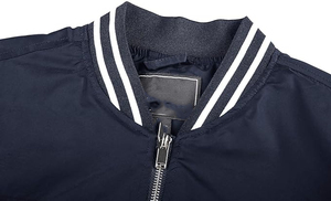 OEM Custom <b>Men's</b> Canvas Bomber <b>Jacket</b> Fall Lightweight Casual Stand Collar Windbreaker with Full Zip Coats - Product Image 2