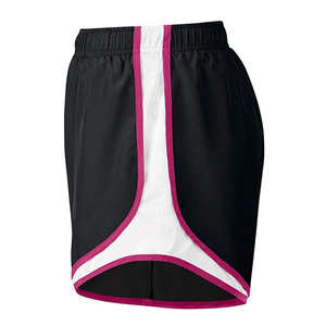 Shorts de sport légers taille haute pour femmes, en polyester et coton respirant, avec logo personnalisé, taille élastique, vente en gros - Product Image 2