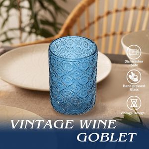 Set di Calici da Vino in Vetro Colorato con Rilievo a Diamante, Stile Europeo, per Matrimoni, Feste, Banchetti e Decorazioni per la Casa - Product Image 4
