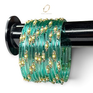 Prix d'usine – Bracelets en verre bleu goutte de pluie de style cachemire pour femmes – Collection de bijoux indiens ethniques pour mariage – Vente en gros - Product Image 1