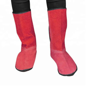 Cubrebotas de Soldadura de Cuero Vacuno de Alta Calidad, Resistentes al Fuego, Protección para los Pies de Soldadores - Product Image 1