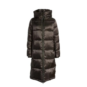 Manteau long à capuche pour femme, manches longues, couleur unie, vêtement d'extérieur décontracté pour l'hiver, grande taille, veste en toile épaisse avec fermeture éclair et fourrure de mouton - Product Image 2