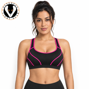 High Quality Women's <b>Racerback</b> Sports <b>Bra</b> with Front Logo Comfortable Support Lightweight Fabric for Fitness & Daily Workouts - Product Image 1
