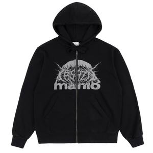Best Sale High Quality Cotton Fleece Geometric Zipper-Up Drop Shoulders Oversized Pullover <b>Hoodies</b> Unisex Custom Embroidered - Product Image 1