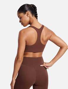 Soutien-gorge de sport PIHA SPORTS pour femme, maintien élevé, sans armatures, bretelles croisées, dos nageur, coussinets amovibles, décoration en maille sur le devant - Product Image 3