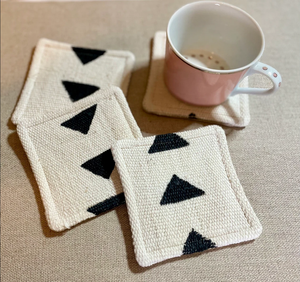 ผ้าโคลนแอฟริกาแผ่นรองแก้วชาผ้าฝ้าย100% แผ่นรองจานซักได้พิมพ์ลายบล็อกด้วยมือปรับแต่งได้ - Product Image 3