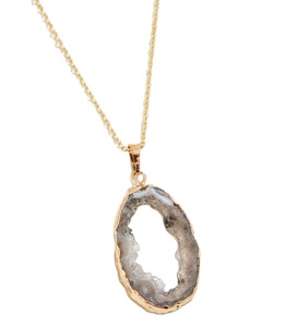 Collier en pierre brute d'agate naturelle, fait main, personnalisable, écologique, pierre précieuse de guérison, cadeaux pour ami - Product Image 6
